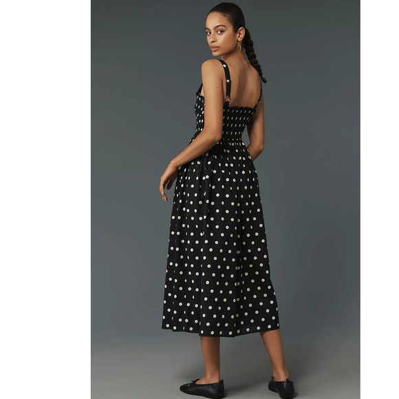 NWT Anthropologie Pinnacle by Shruti Sancheti Smocked A-Line Midi Dress $188 L - Picture 4 of 5